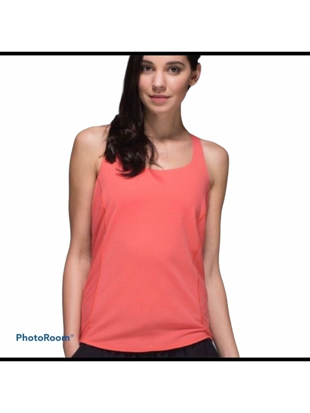 Lululemon Women's Size 6 Wild Atomic Coral Activewear Yoga Tank Tap